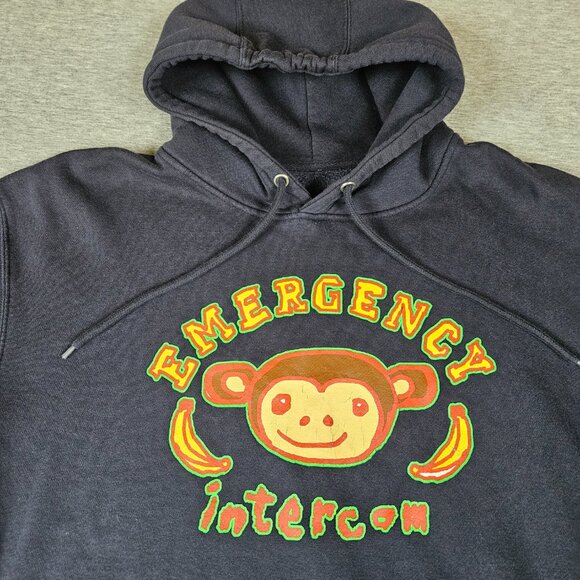 Emergency Intercom Hoodie XL Monkey Podcast Black Pullover Discontinued H55 - Picture 4 of 7